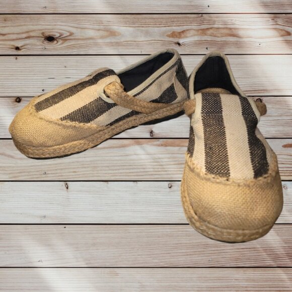 Slip-On Woven Linen Espadrille Loafers Shoes - Women's 8.5 /39 - Striped - Picture 2 of 8